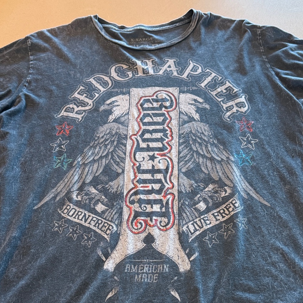 Chapter Gray Graphic Tee with Eagle Design